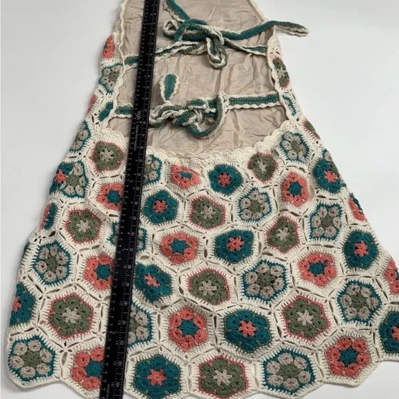 Show Me Your Mumu happy halter dress. White, Crochet, multi. Coachella ready! - Picture 4 of 6